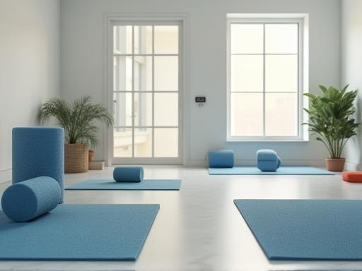 Clean and equipped recovery area with foam rollers and stretching equipment